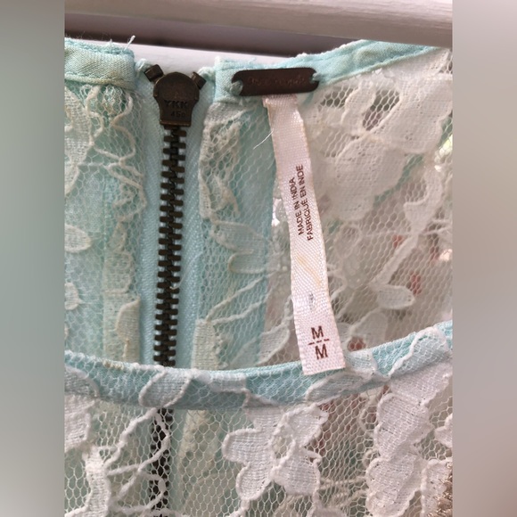 Free People Lace Mint Green Orange Embroidery - Picture 3 of 5